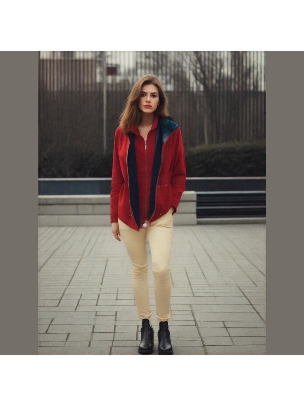 TOWER by London Fog utility double zipper jacket coat red black Sz S